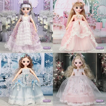 12 Žogo Sklepov Lutka Sanje Fairy Doll Veren Predstavljajo Z Rjavo Lasuljo Krasen Obleko Lepe Čevlje Lepo Ličila Za Božič
