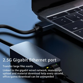 2500Mbps USB C Ethernet Adapter 2.5 Gigabit Tip C v Lan priključek RJ45 Omrežna Kartica 2022 Nova