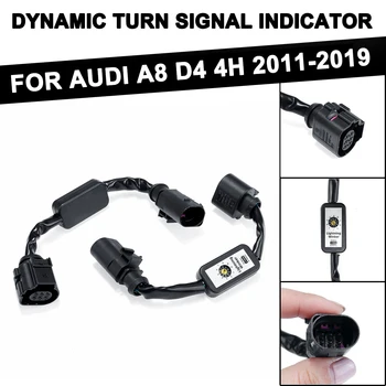 2pcs Za Audi A8 D4 4H 2011-2019 Add-on Modul Žice Pas Dinamična Vključite Opozorilne LED Luč Indikator Levo in Desno Rep Svetlobe