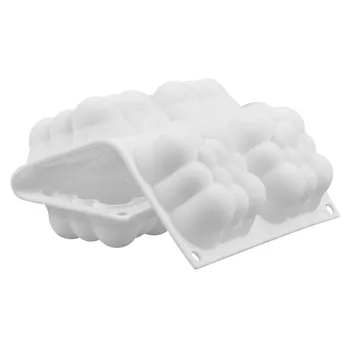 3D Oblak Torto Plesni Silikonske Pene Plesni Kvadratnih Mehurček Modele za Peko 6 Votline Nova