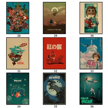 45 Modelov Ghibli Hayao Miyazaki Film Kraftpaper Plakat Slikarstvo Povzetek Fancy Stenske Nalepke za Coffee House Bar A3 1