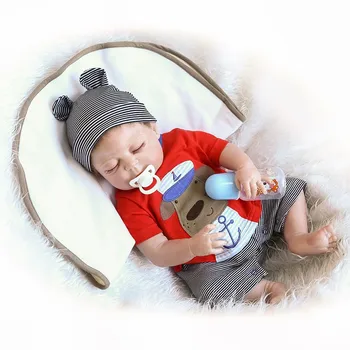 46 CM Polni Silikona Prerojeni Malčki Punčko Kopel Igrača Veren Novorojenega dečka Baby Doll Bonecas Bebes Prerojeni Menina