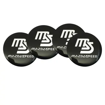 4pcs 56.5 MM MS Mazdaspeed Avto Logotip Kolo Center Skp Platišča Značko Prah-dokazilo Zajema Nalepko Preuredi Ustvarjalno Dekoracijo Emblem Nalepka