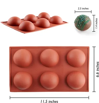 6 Lukenj Čokolada Silikonski Področju Plesni Pol Žogo Plesni Polobli Oblike Torto Mousse Sladica DIY Peko Peciva Bakeware