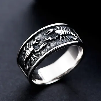 925 srebro kralj scorpion moški han edition XueShengChao nesramna osebnost retro moški prstan prstan joker črke