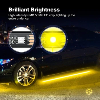 Avto Underglow Svetlobe Prilagodljiv Trak LED Luči Podvozja Daljavo /APP Nadzor Avtomobila Led Neon Luči RGB Dekorativni Vzdušje Lučka