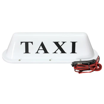 Belo Vodotesno Taxi Magnetni Osnove Strešnik Top Avto Cab LED Prijavite Svetlobe Žarnice 12V PVC