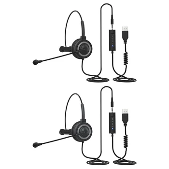BH69 USB/3.5 mm Slušalke z Mikrofonom PC Pisarniški Poslovni Slušalke z Mikrofon Izključite šumov klicni Center Slušalke