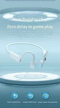 Bluetooth Slušalke Brezžične Kostne Prevodnosti Slušalke led Modra utripajoča Lučka Nepremočljiva Športne Slušalke Za Android iOS Telefon
