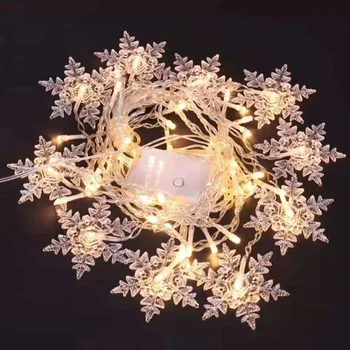 Božično Dekoracijo Zaves Garland Snežinka Niz LED Luči Nepremočljiva Počitnice Novo Leto Stranka Connectable Val Pravljice Luči