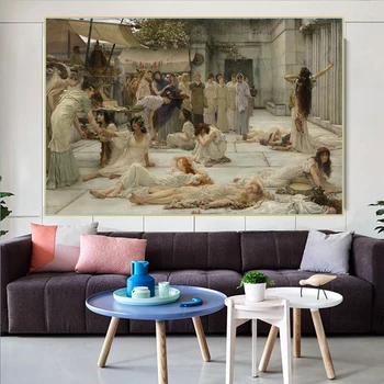 Citon Lawrence Al-Tadema《Ženske Amphissa》Platno Oljno sliko Umetnine Plakat Sliko Sodobne Stenski Dekor Doma Dekoracijo