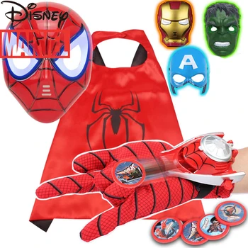 Disney Marvel Avengers Spiderman Akcijska Figura, Igrače Avengers Hulk Captain America Spiderman Masko, Rokavice, Plašč, Cosplay