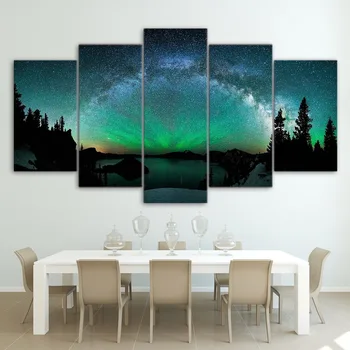 HD natisnjeni 5 kos platno umetnosti aurora modularni slikarstvo stenske slike za dnevno sobo sodoben okvir za plakat brezplačna dostava CU-1492A