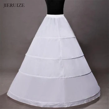 JIERUIZE Visoke Kakovosti Žogo Obleke Poroko Petticoat 4 Obroče Crinoline Slip Underskirt Za Poročno Obleko, Poročni Dodatki