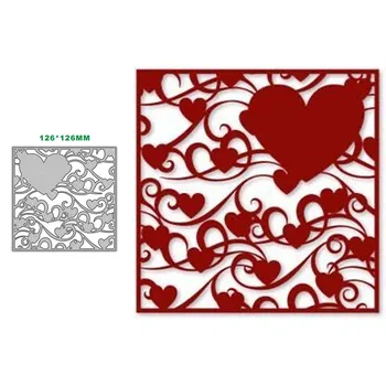 Kovinski Rezanje Navojnih v obliki Srca plošča Šablona za DIY Scrapbooking Album Papir, Kartice Dekor Obrti Reliefi Die