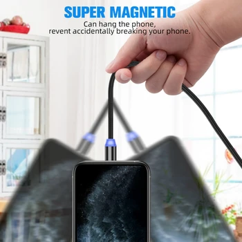 Magnetni Micro USB Kabel Magnetom Tip Vtiča C Polnjenje 3 V 1 Kabel za iPhone Huawei Samsung XiaoMi Magnet Polnjenje Žice Črna Rdeča