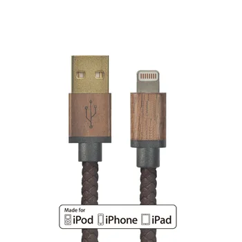 MFI Certified 1 FT Usnja, Lightning na USB Kabel za Polnjenje Kabel za iPhone XS/Max/XR/X/8/7/7 Plus