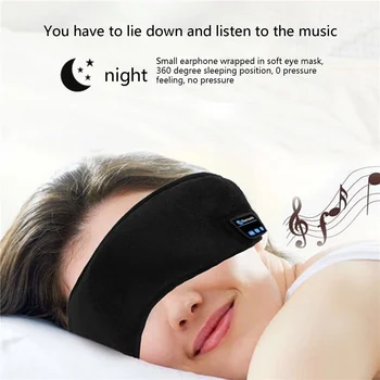Moda Bluetooth Glasbe Oči Masko z Elastičnim Trakom, Spalna Slušalke Pribor za Moške / Ženske