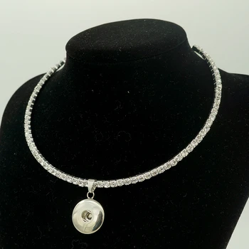 Moda Nosorogovo kristalno snap ogrlica choker ovratnik fit 18 MM snap gumbi nakit trgovini DJ0021