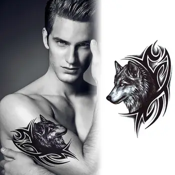 Moda Volk Kralj Nepremočljiva Znoj-dokazilo Tattoo Nalepke Začasno Body Art Decal