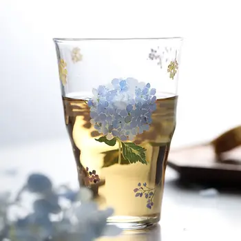 Modra Lotus Visoke Temperature Odporen Vodo Pokal Gospodinjski Daisy Stekla, Velike Zmogljivosti, Sok Skodelico Mleka, Skodelico Čaja