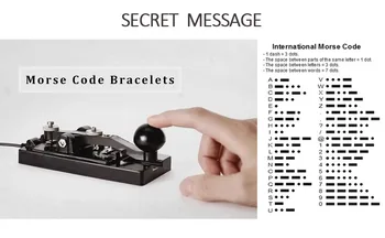 Morse Koda Nastavljiv Nekaj Zapestnice Prijateljstva Ujemanje čar kartico iz Nerjavečega Jekla, Zapestnice za Svoje in HerBoyfriend