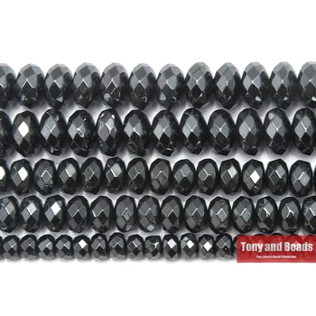 Naravni Kamen Ne Magnetni Gladko Rondelle Black Hematit Kroglice 4x6 5x8 6x10MM 15