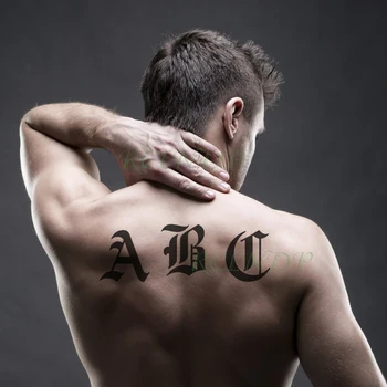 Nepremočljiva Začasni Tattoo Nalepke angleški Črko Abecede od A Do Ž Flash Tattoo Ponaredek Tatto Roke, Noge, Telo Mala Umetnost, za Moške, Ženske