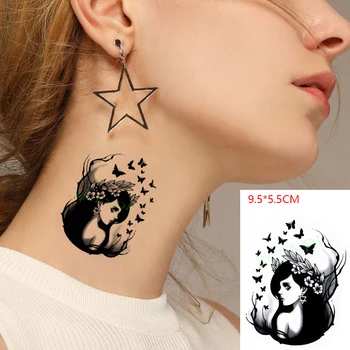 Nepremočljiva Začasni Tattoo Nalepke Metulj Seksi Dekle Cvet Strani Body Art Flash Tattoo Ponaredek Tatto za Ženske Moški