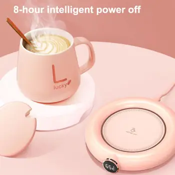 Nove Ustvarjalne Kava Čaj Vrč Toplejše Pad Ogrevanje Pokal Tipke za Domačo Pisarno 3 Temperature Nastavljiva LED Zaslon Železnica
