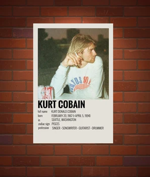 Novo 2021 Tv Show, Glasbeni Plakat 80. Retro Star Kurt Cobain Wall Art Doma Dekoracijo estetske Kawaii Soba Dekor Platno
