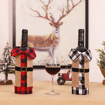 Novo Leto 2022 Steklenico Vina Prahu Kritje Noel Božično Dekoracijo za Dom Večerja Dekor Božično Darilo Drevo Ornament Navidad Natalne