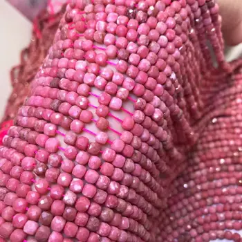Obrazi kvadratnih roza Rhodochrosite 4-4.5 mm za DIY nakit, izdelava svoboden kroglice FPPJ wholesalenature gem kamen