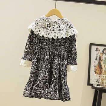 Otroci Obleko Baby Dekleta Princesa Obleke za Otroke Sladka Dekleta Čipke Obleko z Dolgimi Rokavi Najstniki Pomlad Jesen Oblačila 2021