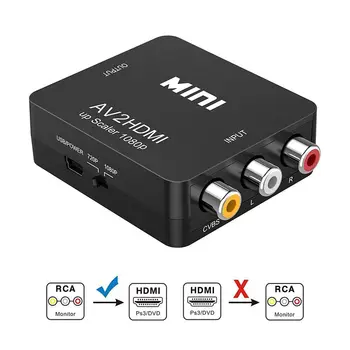 RCA za HDMI 1080P Mini RCA Kompozitni CVBS AV za HDMI Video Audio Converter Adapter Podpira PAL/NTSC z USB Kabel za Polnjenje fo