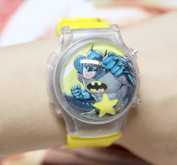 Risanka Super junak Batman Watch led svetlobna Flip Otroke Gledajo Otroci Ure Pred Vodo E-gledati, Fant Otrok Zapestnica Zapestje