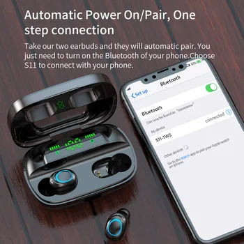 S11 Brezžične Bluetooth Slušalke Siri Hifi Nepremočljiva Anti-motnje Slušalke Touch Kontrole za iOS Android