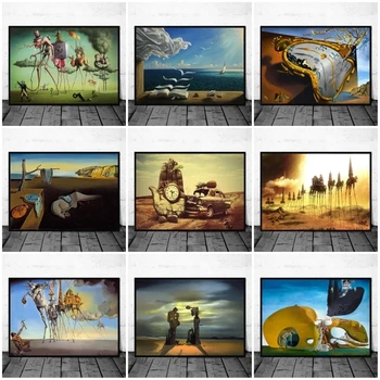Salvador Dalí Nadrealizma Umetniško Platno Slikarstvo Retro Quadro Plakatov in Fotografij Wall Art Slike Cuadros za Dnevna Soba Brez Okvirja