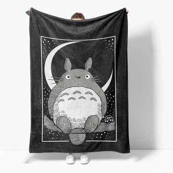 Sherpa Odejo Anime Totoro Flanela Odejo za Steljo Prostor Kavč Mehko Odejo Bedspread Doma Dekor Urad Nap