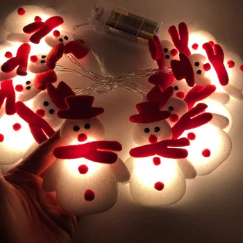 Snjegović Božič LED Garland Niz Luči Vesel Božič Okraski za Dom 2021 Novo Leto Drevo Ornament Xmas Darila Navidad
