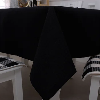 Sodobni Modi Evropski Stil Bombaž Solid Black Design Namizni prt Visoke Kakovosti Umazano-odporne Gospodinjstvu Namizni prt