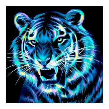 Tiger 5D Diy Diamond Slikarstvo Celoten Kvadratni Krog Vaja Živali Diamond Vezenje Mozaik Navzkrižno Šiv Poroko DecorationZP-4958