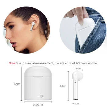 TWS i7s Bluetooth Slušalke Brezžične Slušalke Zraka Čepkov Šport Prostoročno Slušalko S Polnjenjem Polje Za Apple iPhone Android