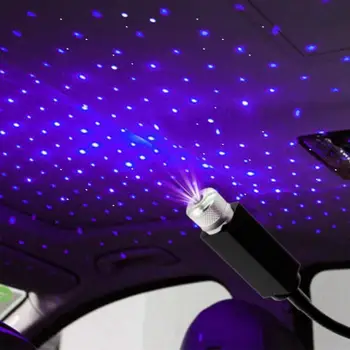 USB Streho dekoracija Žarnice Avto Notranjost Svetilke Vzdušje Star Projekcija Svetlobe Nebo Lučka za Nočno Zvezdnato S Svetilko Avto Obračanje Ponudbe
