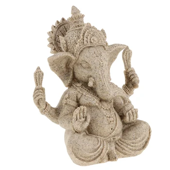 V peščenjak hindujski ganesha buda slon bog kip, kiparstvo fengshui figur dekor ornament 4-5inch