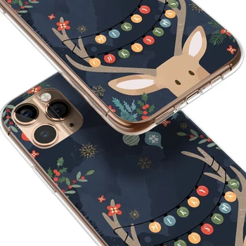 Vesel Božič Santa Claus Elk Srčkan Zaščitna torbica Za iPhone 11 12 13 Max Pro XS X XR 6S 7 8 Plus SE 2020 Mehki Silikonski Pokrov