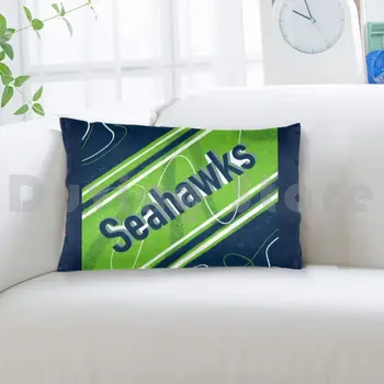 Vzglavnik DIY 50x75 Seahawks Seahawks Design Šport Nogomet Seattle 12 Zelena Modra Doodle Zabavno Seahawks