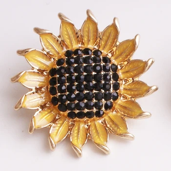 XH3767 Sončnično cvet Kovinski Pripni gumb za 18 mm snap nakit