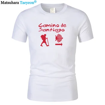 Za Moške Bombaž Modni Trend Harajuku T-Shirt Vrh Moških Camino De Santiago Compostela Romarji Priložnostne TShirt O-Vratu, Ohlapno Majica S Kratkimi Rokavi
