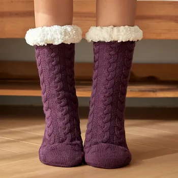 ženske nogavice vroče prodajo zimske vesel smešno Plišastih srednje cev nadstropju doma mesec spanja Božične nogavice sneg copate preprogo nogavice